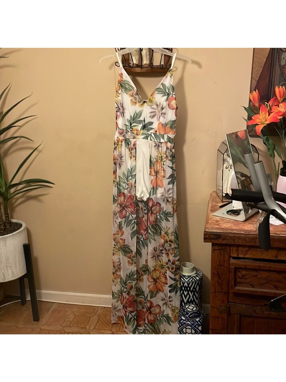 Love floral skirted romper NWT